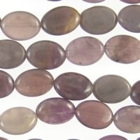 Purple Chalcedony 14mm Flat Oval Beads