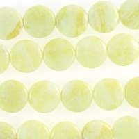 Lemon Jade 12mm Coin Beads