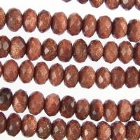 Goldstone Faceted Rondelle Beads