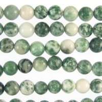 Green Spot Agate 8mm Round Beads