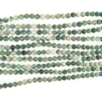 Green Spot Agate 6mm Round Beads