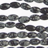 Snowflake Obsidian 9mm Rice Beads