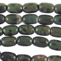 Black Leopardskin Jasper 9mm Drum Beads