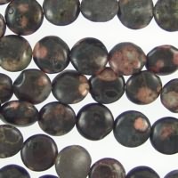Black Leopardskin Jasper 10mm Button Beads