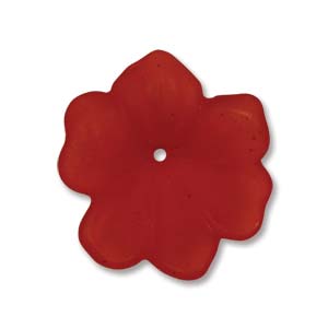 Lucite Open Flower Beads Scarlet Red