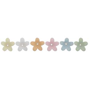 Lucite Lily Flower Beads Pastel Mixture