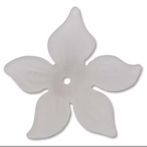 Lucite Daffodil Flower Beads Crystal Matte