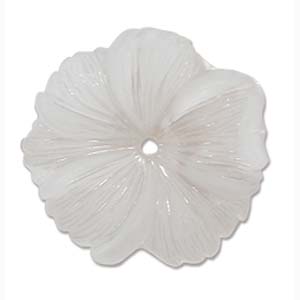 Lucite Hibiscus Flower Beads Crystal Matte