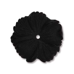 Lucite Hibiscus Flower Beads Jet Black