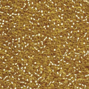 Miyuki Seed Beads 11/0 Semi-Matte Silver Lined Gold