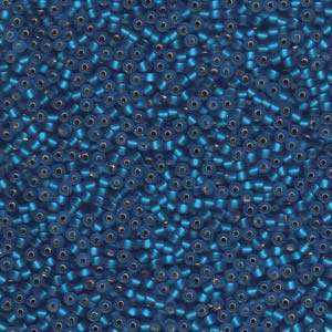 Miyuki Seed Beads 11/0 Matte Silver-Lined Capri Blue