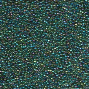 Miyuki Seed Beads 11/0 Transparent Olive Green AB