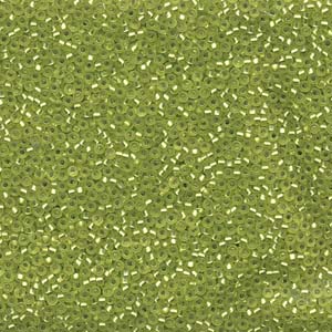 Miyuki Seed Beads 15/0 Matte Silver Lined Chartreuse