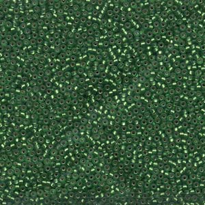 Miyuki Seed Beads 15/0 Matte Silver Lined Green