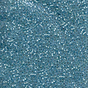 Miyuki Seed Beads 15/0 Matte Silver Lined Aqua Blue