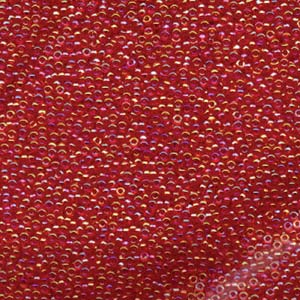 Miyuki Seed Beads 15/0 Transparent Red AB