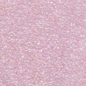 Miyuki Seed Beads 15/0 Pink Lined Crystal AB