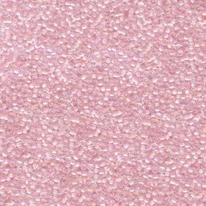 Miyuki Seed Beads 15/0 Pale Pink Lined Crystal AB