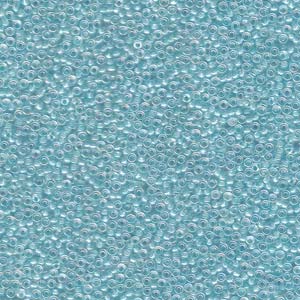 Miyuki Seed Beads 15/0 Sky Blue Lined Crystal Clear AB