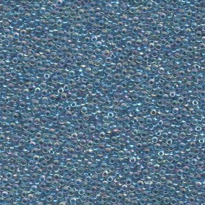Miyuki Seed Beads 15/0 Light Blue Lined Crystal Clear AB