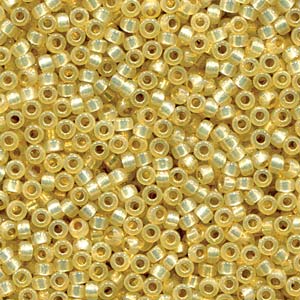 Miyuki Seed Beads 15/0 Duracoat Silver Lined Lt Yellow