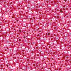 Miyuki Seed Beads 15/0 Duracoat Silver Lined Pink