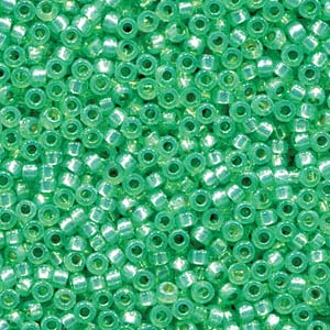 Miyuki Seed Beads 15/0 Duracoat Silver Lined Mint Green