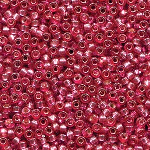 Miyuki Seed Beads 15/0 Duracoat Silver Lined Raspberry