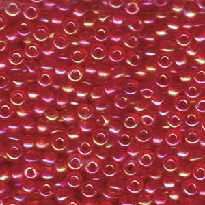 Miyuki Seed Beads 6/0 Transparent Dark Red AB