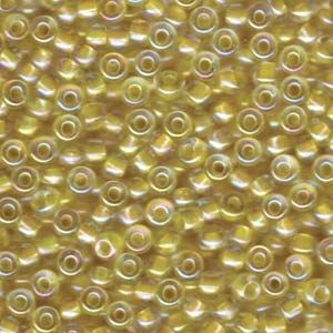 Miyuki Seed Beads 6/0 Lt Yellow Lined Crystal AB