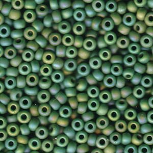 Miyuki Seed Beads 6/0 Matte Opaque Green AB