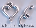 Pewter Heart Toggle Clasp