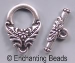 Pewter Ornate Floral Toggle Clasp