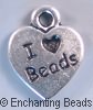 Pewter I Love Beads Charm