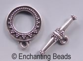 Pewter Tapered Dotted Toggle Clasp