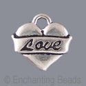 Pewter Love Heart Charm or Pendant