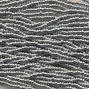 Czech Seed Beads 6/0 Opaque Bright Silver