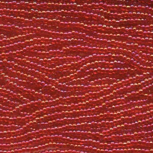 Czech Seed Beads 6/0 Transparent Light Ruby Red AB