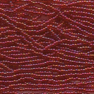 Czech Seed Beads 8/0 Transparent Ruby AB