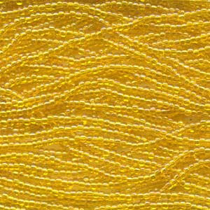 Czech Seed Beads 8/0 Transparent Yellow AB