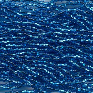 Czech Seed Beads 6/0 Silver Lined Dark Aquamarine Blue