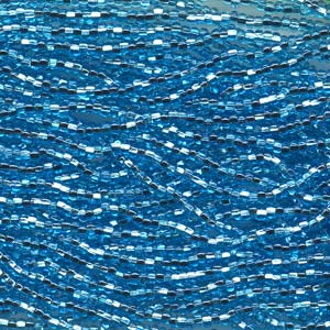 Czech Seed Beads 6/0 Silver Lined Aquamarine Blue