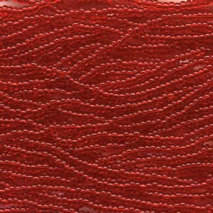 Czech Seed Beads 6/0 Transparent Light Ruby Red