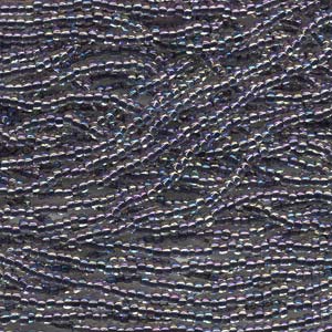 Czech Seed Beads 8/0 Copper-Lined Crystal Black AB