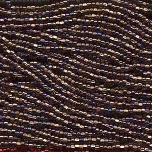 Czech Seed Beads 8/0 Copper-Lined Black Diamond AB
