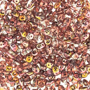 SuperDuo Czech Seed Beads 2 Holes Crystal Capri Gold