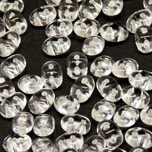 SuperDuo Czech Seed Beads 2 Holes White Lined Crystal