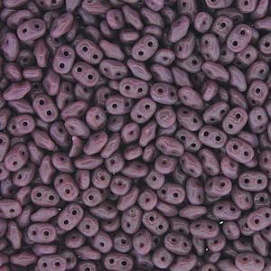 SuperDuo Czech Seed Beads 2 Holes Opaque Violet